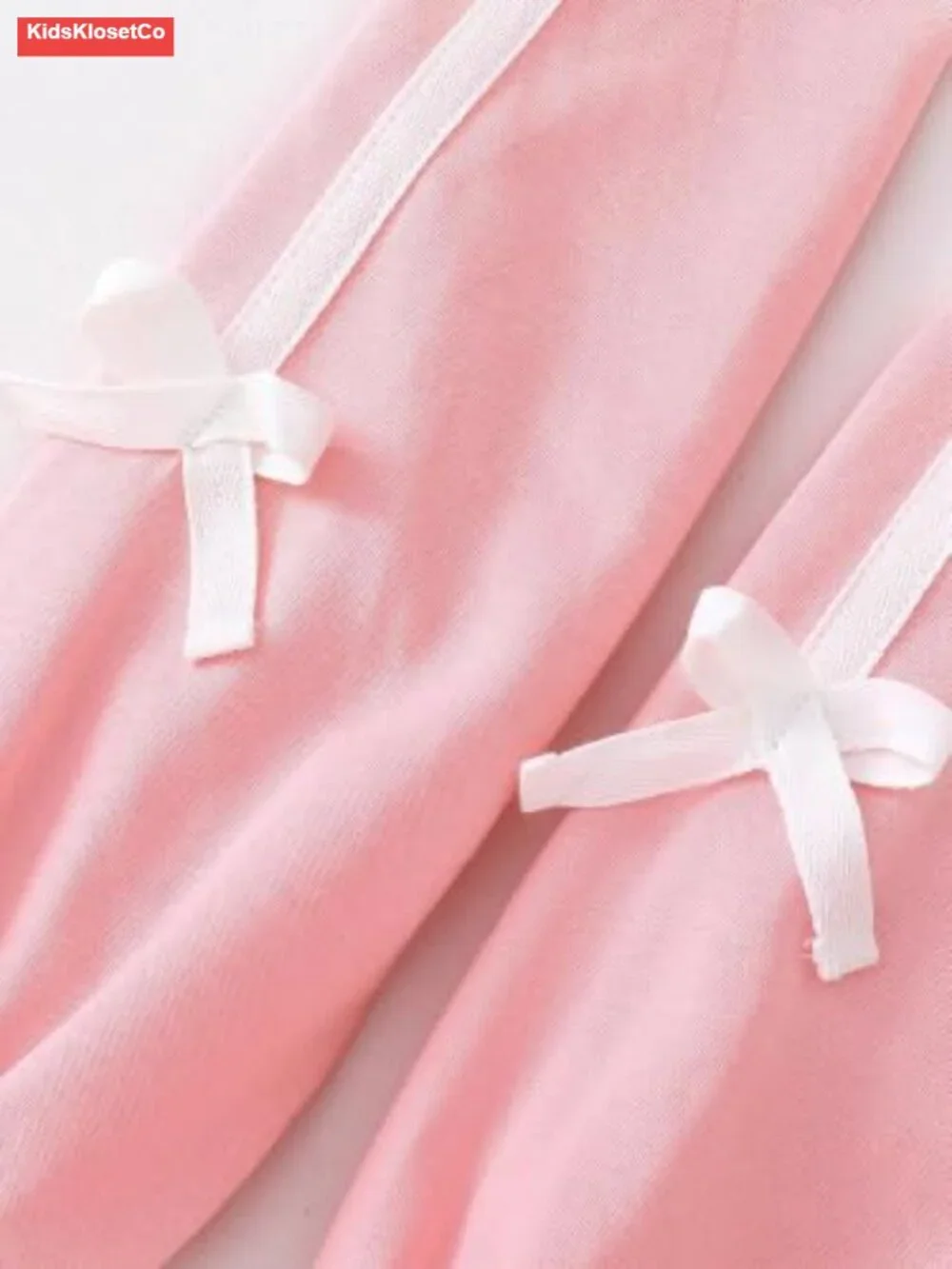 Girls 2-Piece Bow Sleeve Sweatshirt & Flare Pants Set Cotton Blend Activewear